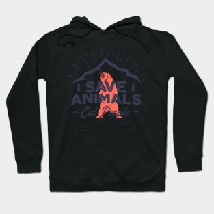 Save Animals Eat People Distressed Hoodie